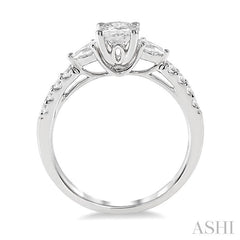 ASHI Oval Shape Semi-Mount Diamond Engagement Ring 23714PPFHWG-SM-OV