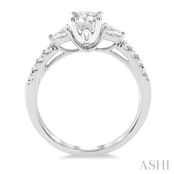 ASHI Round Shape Semi-Mount Diamond Engagement Ring 23714PPFHWG-SM-RD