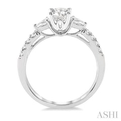 ASHI Round Shape Semi-Mount Diamond Engagement Ring 23714PPFHWG-SM-RD
