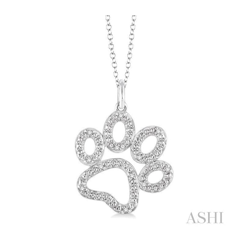 ASHI Silver Dog Paw Diamond Fashion Pendant 87909PPSSSLPD
