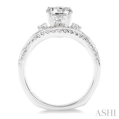 ASHI Round Shape Semi-Mount Diamond Engagement Ring 23963PPFVWG-SM