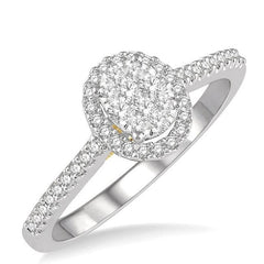 Parkplace Jewelers Oval Shape Halo Lovebright Essential Diamond Engagement Ring 125F5PPFVWY