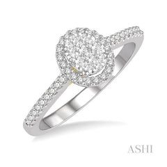 ASHI Oval Shape Halo Lovebright Essential Diamond Engagement Ring 125F5PPFVWY
