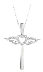 Parkplace Jewelers Angel Wings Heart Shape & Cross Diamond Pendant 958A8PPTSPDWG