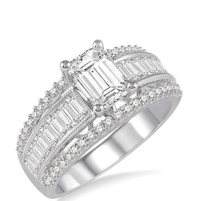 Parkplace Jewelers Emerald Shape Semi-Mount Diamond Engagement Ring 218E1PPFRWG-SM