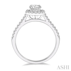 ASHI Cushion Shape Halo Diamond Engagement Ring 241G4PPFHWG-LE-RD