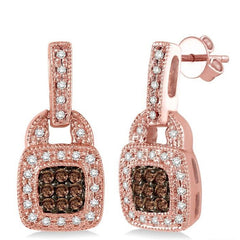 Parkplace Jewelers Cushion Shape Champagne Halo Diamond Fashion Earrings 96315PPTSERPG