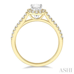ASHI Oval Shape Halo Diamond Engagement Ring 242G4PPFGYW-LE