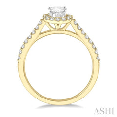 ASHI Oval Shape Halo Diamond Engagement Ring 242G4PPFHYW-LE
