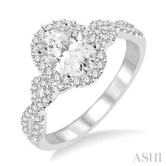 ASHI Oval Shape Halo Diamond Engagement Ring 245C3PPFGWG-LE
