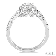 ASHI Oval Shape Halo Diamond Engagement Ring 245C3PPFGWG-LE