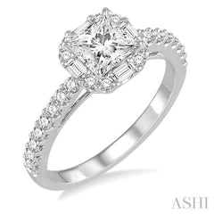 ASHI Princess Shape Halo Diamond Engagement Ring 246B0PPFVWG-LE-1.15