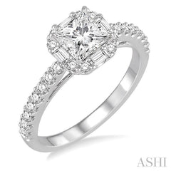 ASHI Princess Shape Halo Diamond Engagement Ring 246B0PPFVWG-LE-1.15