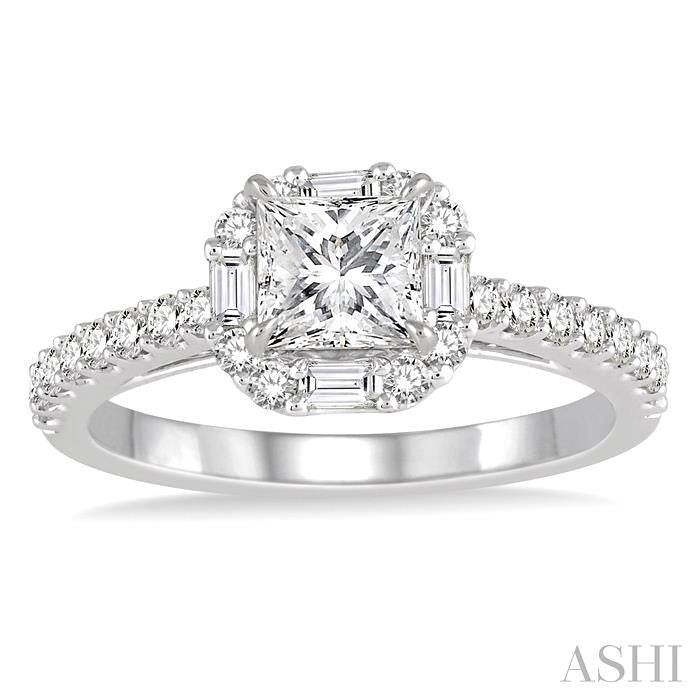 ASHI Princess Shape Halo Diamond Engagement Ring 246B0PPFVWG-LE-1.15