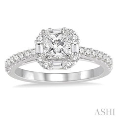 ASHI Princess Shape Halo Diamond Engagement Ring 246B0PPFVWG-LE-1.15