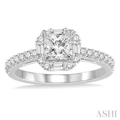 ASHI Princess Shape Halo Diamond Engagement Ring 246B0PPFVWG-LE-1.15