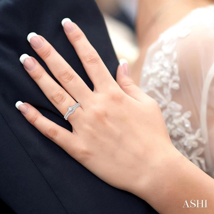 ASHI Round Shape Diamond Wedding Set 24713PPFVWG-WS