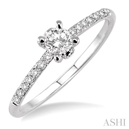 ASHI Round Shape Semi-Mount Diamond Engagement Ring 24718PPFVWG-SM