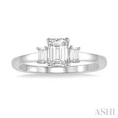 ASHI Emerald Shape Diamond Engagement Ring 253L4PPFGWG-LE
