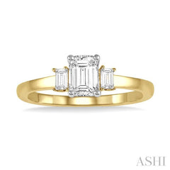 ASHI Emerald Shape Semi-Mount Diamond Engagement Ring 253L9PPFGYW-SM