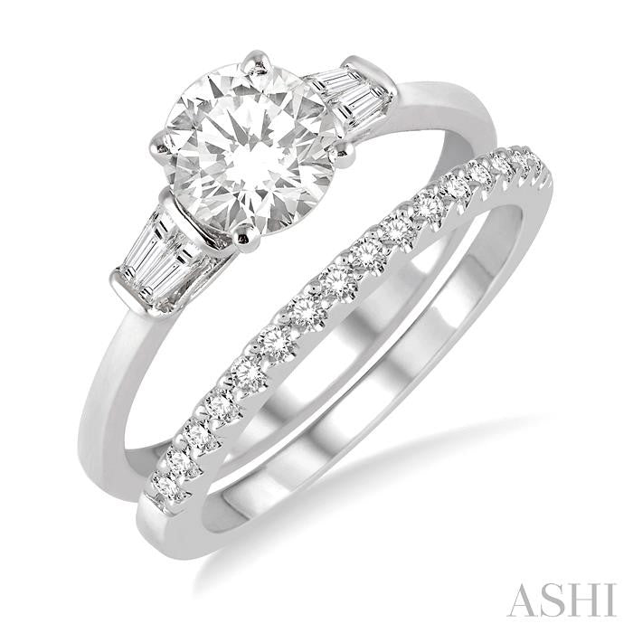 ASHI Round Shape Diamond Wedding Set 254L2PPFVWG-WS-RD
