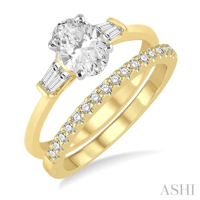 ASHI Oval Shape Diamond Wedding Set 254L2PPFVYW-WS-OV