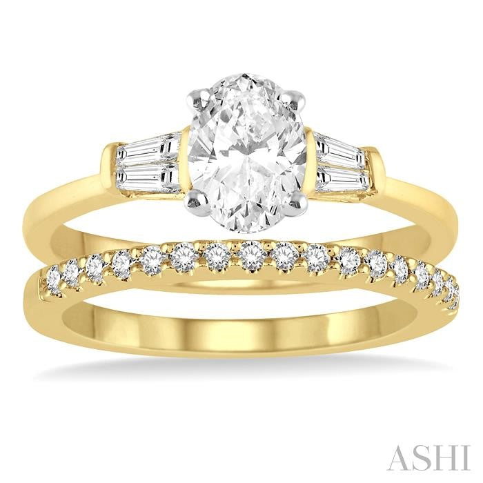 ASHI Oval Shape Diamond Wedding Set 254L2PPFVYW-WS-OV