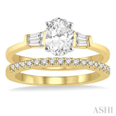 ASHI Oval Shape Diamond Wedding Set 254L2PPFVYW-WS-OV