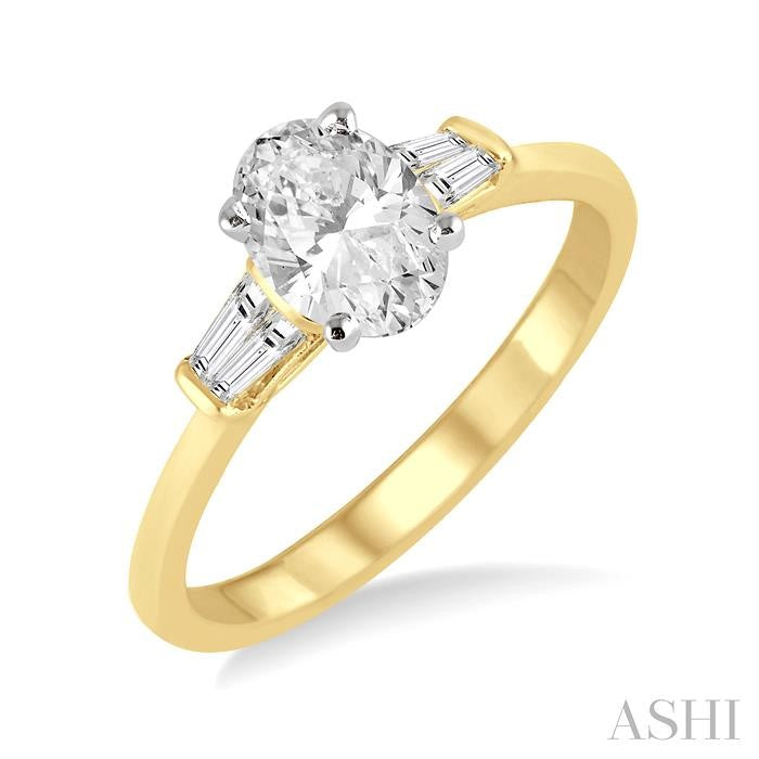 ASHI Oval Shape Diamond Engagement Ring 254L3PPFGYW-LE-OV