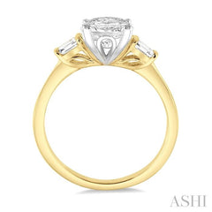 ASHI Oval Shape Diamond Engagement Ring 254L3PPFGYW-LE-OV