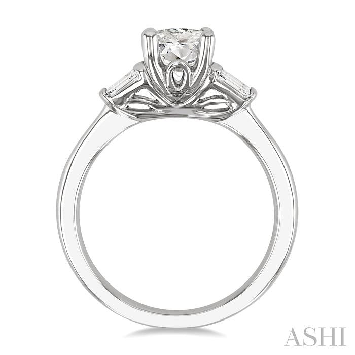 ASHI Oval Shape Semi-Mount Diamond Engagement Ring 254L7PPFVWG-SMOV-1CT