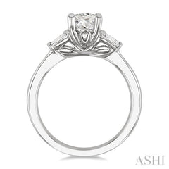 ASHI Oval Shape Semi-Mount Diamond Engagement Ring 254L7PPFVWG-SMOV-1CT