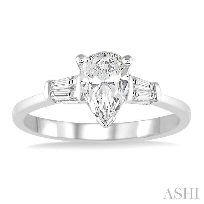 ASHI Pear Shape Semi-Mount Diamond Engagement Ring 254L8PPFGWG-SM-PR
