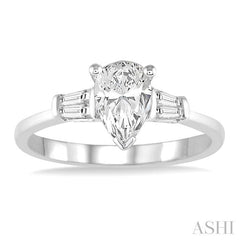 ASHI Pear Shape Semi-Mount Diamond Engagement Ring 254L8PPFGWG-SM-PR