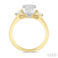 ASHI Oval Shape Semi-Mount Diamond Engagement Ring 254L8PPFGYW-SM-OV