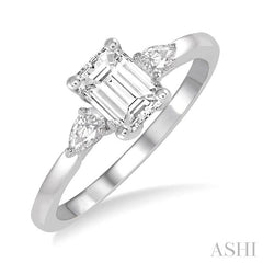 ASHI Emerald Shape Diamond Engagement Ring 255L3PPFGWG-LE-OC