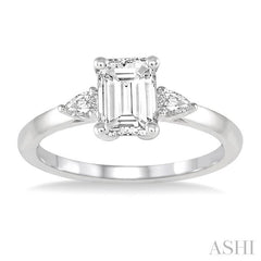 ASHI Emerald Shape Diamond Engagement Ring 255L3PPFGWG-LE-OC