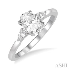 ASHI Oval Shape Diamond Engagement Ring 255L3PPFGWG-LE-OV