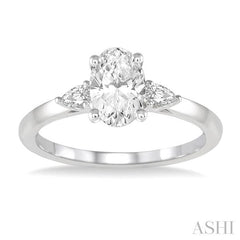 ASHI Oval Shape Diamond Engagement Ring 255L3PPFGWG-LE-OV
