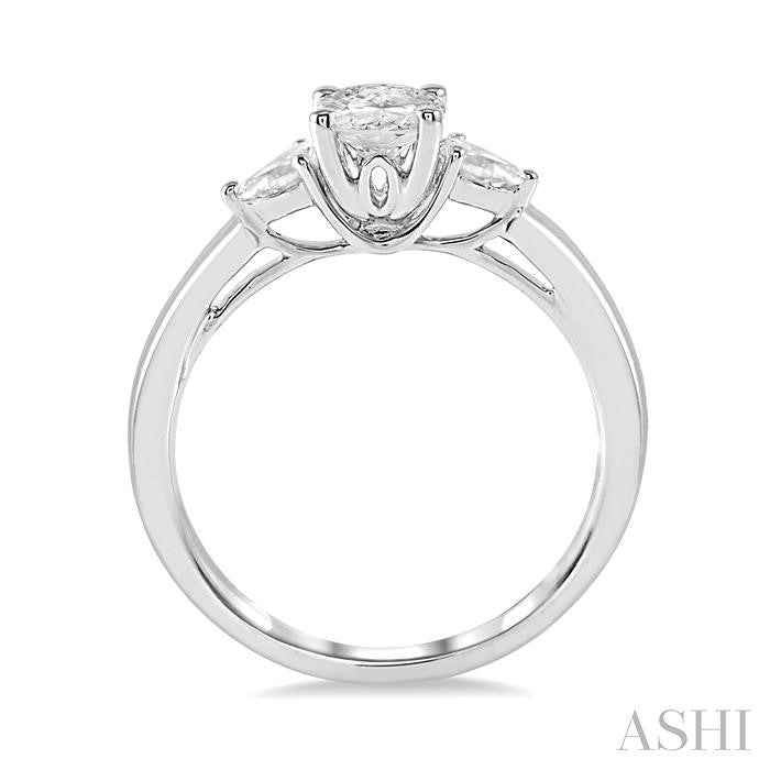 ASHI Oval Shape Diamond Engagement Ring 255L3PPFGWG-LE-OV