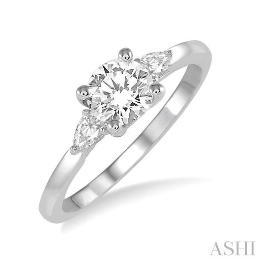 ASHI Round Shape Semi-Mount Diamond Engagement Ring 255L7PPFHWG-SM-RD