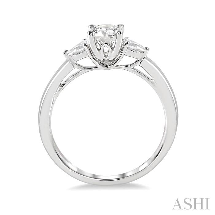 ASHI Round Shape Semi-Mount Diamond Engagement Ring 255L7PPFHWG-SM-RD