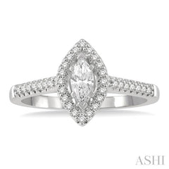 ASHI Marquise Shape Halo Diamond Engagement Ring 255M3PPFGWG-LE