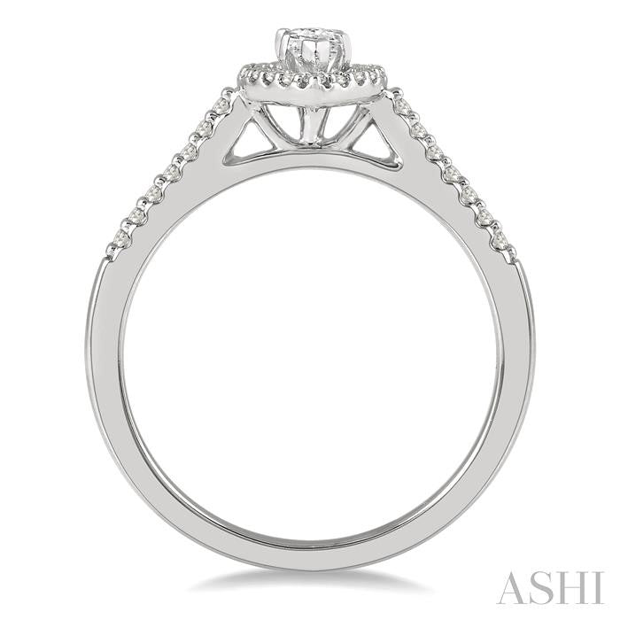 ASHI Marquise Shape Halo Diamond Engagement Ring 255M3PPFHWG-LE