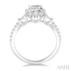 ASHI Pear Shape Halo Diamond Engagement Ring 257C1PPFVWG-LE