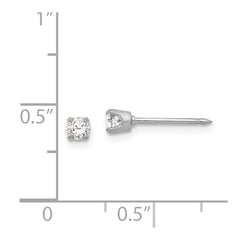 257E Inverness 18k White 3mm CZ Earrings