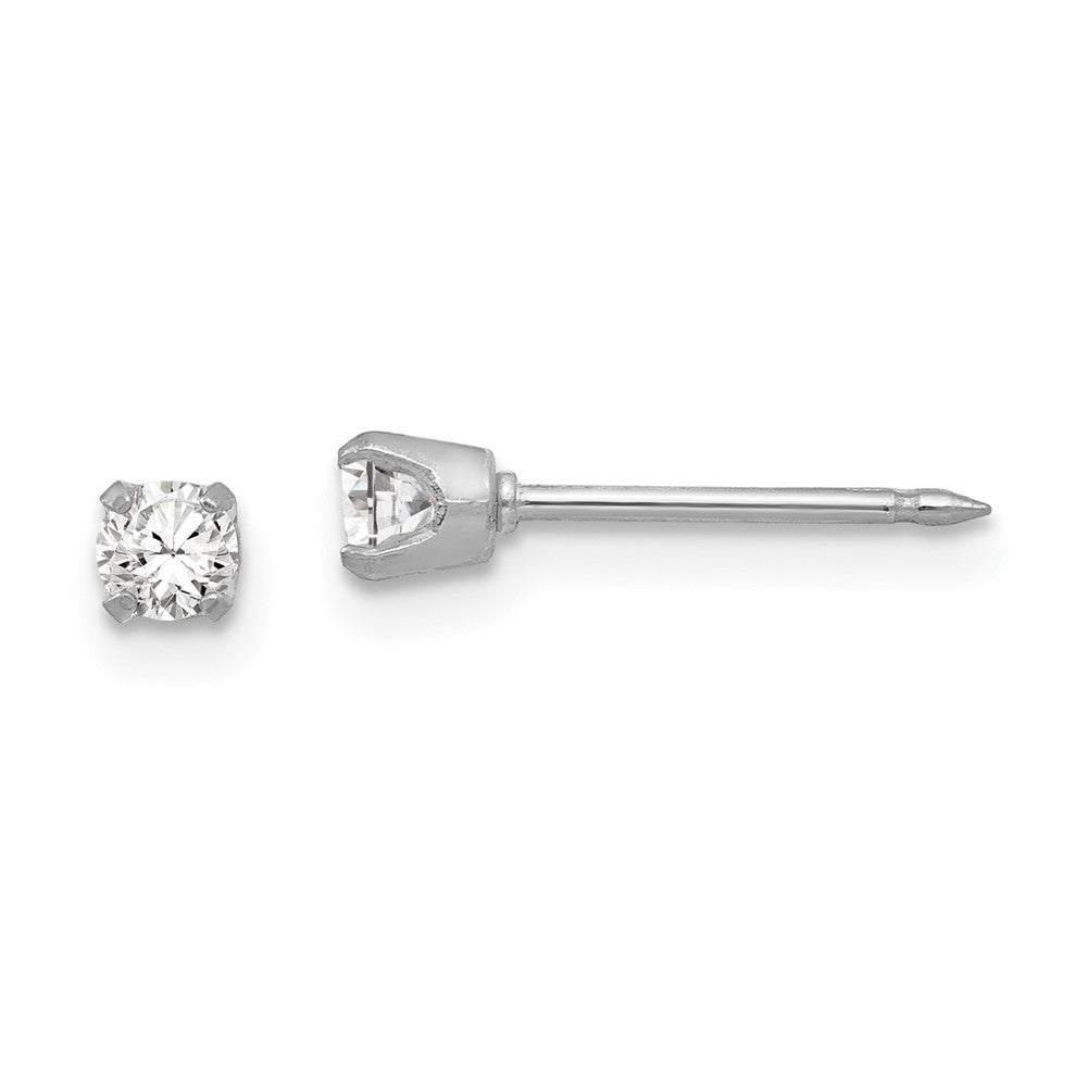 257E Inverness 18k White 3mm CZ Earrings
