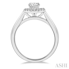 ASHI Round Shape Halo Diamond Engagement Ring 257L5PPFHWG-LE