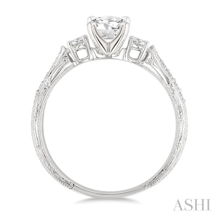 ASHI Round Shape Past Present & Future Diamond Engagement Ring 25883PPFGWG-LE-0.60