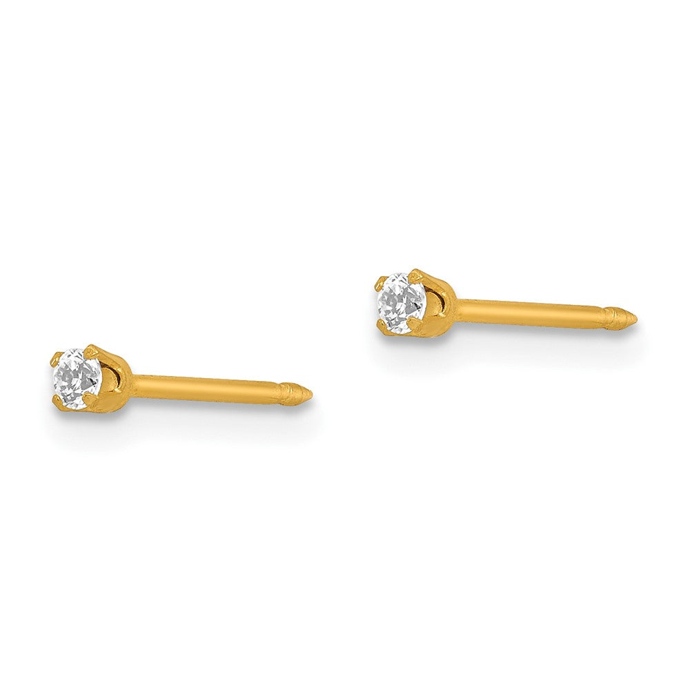 258E Inverness 18k 2mm CZ Post Earrings